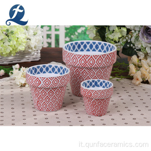 Vaso da fiori in ceramica colorato giardino esterno